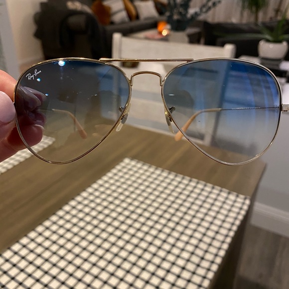Ray Ban Gold/Blue Gradient Aviators - Picture 6 of 6